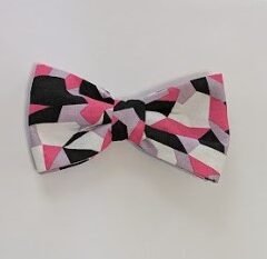 Pink and Black Geometric - Pet Bow Tie