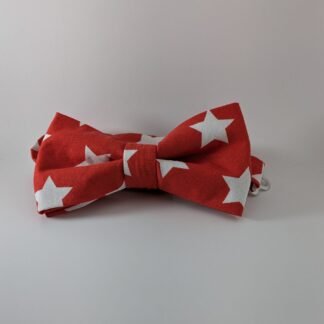 White Stars on Red - Bow Tie