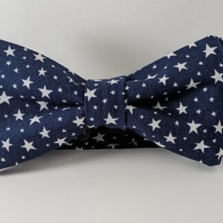 Small White Stars on Navy - Bow Tie