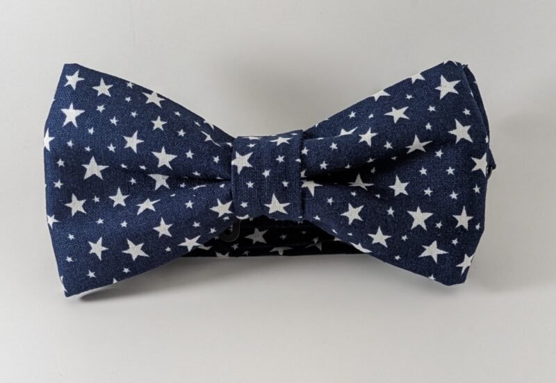 Small White Stars on Navy - Bow Tie