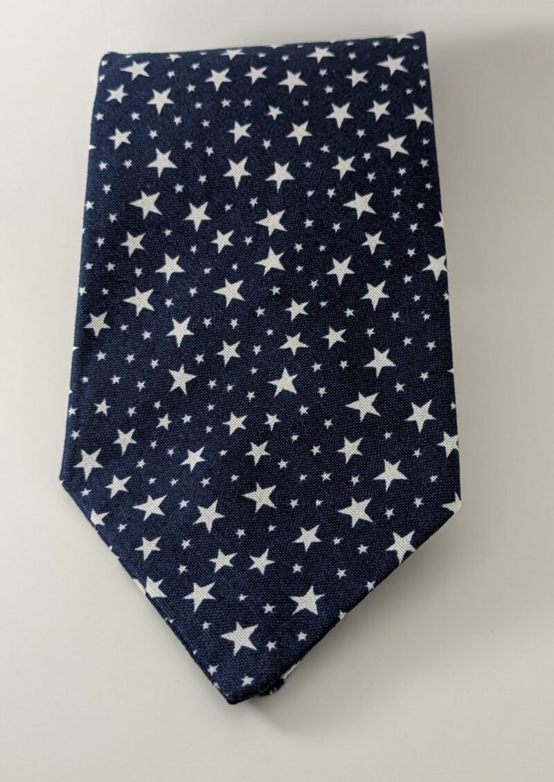 Small White Stars on Navy - Necktie