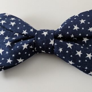 Small White Stars on Navy - Pet Bow Tie