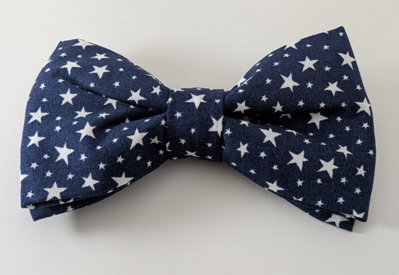 Small White Stars on Navy - Pet Bow Tie