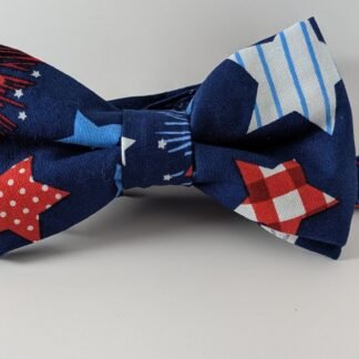 Large RWB Stars on Blue - Bow Tie