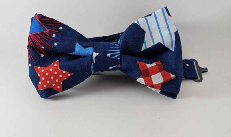 Large RWB Stars on Blue - Bow Tie