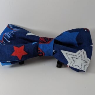 Large RWB Stars on Blue - Pet Bow Tie