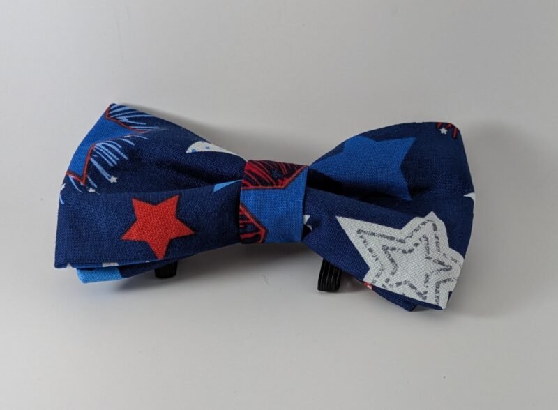 Large RWB Stars on Blue - Pet Bow Tie