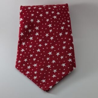 Small White Stars on Red -  Necktie