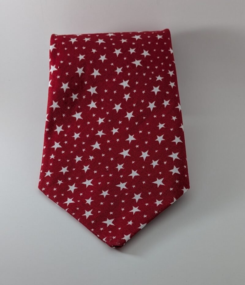 Small White Stars on Red -  Necktie