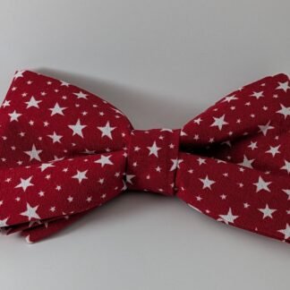 Small White Stars on Red - Pet Bow Tie