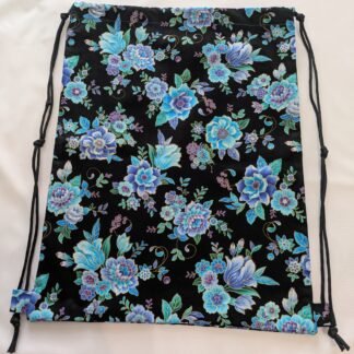 Blue flowers on Black