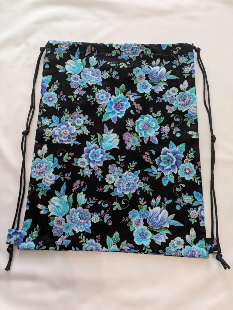 Blue flowers on Black