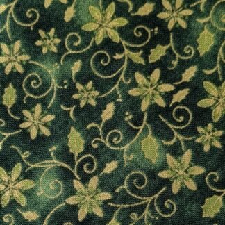 Gold Holly Pattern on Green