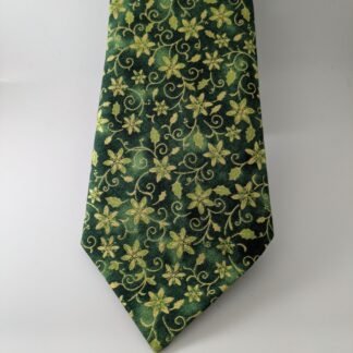 Gold holly pattern on green